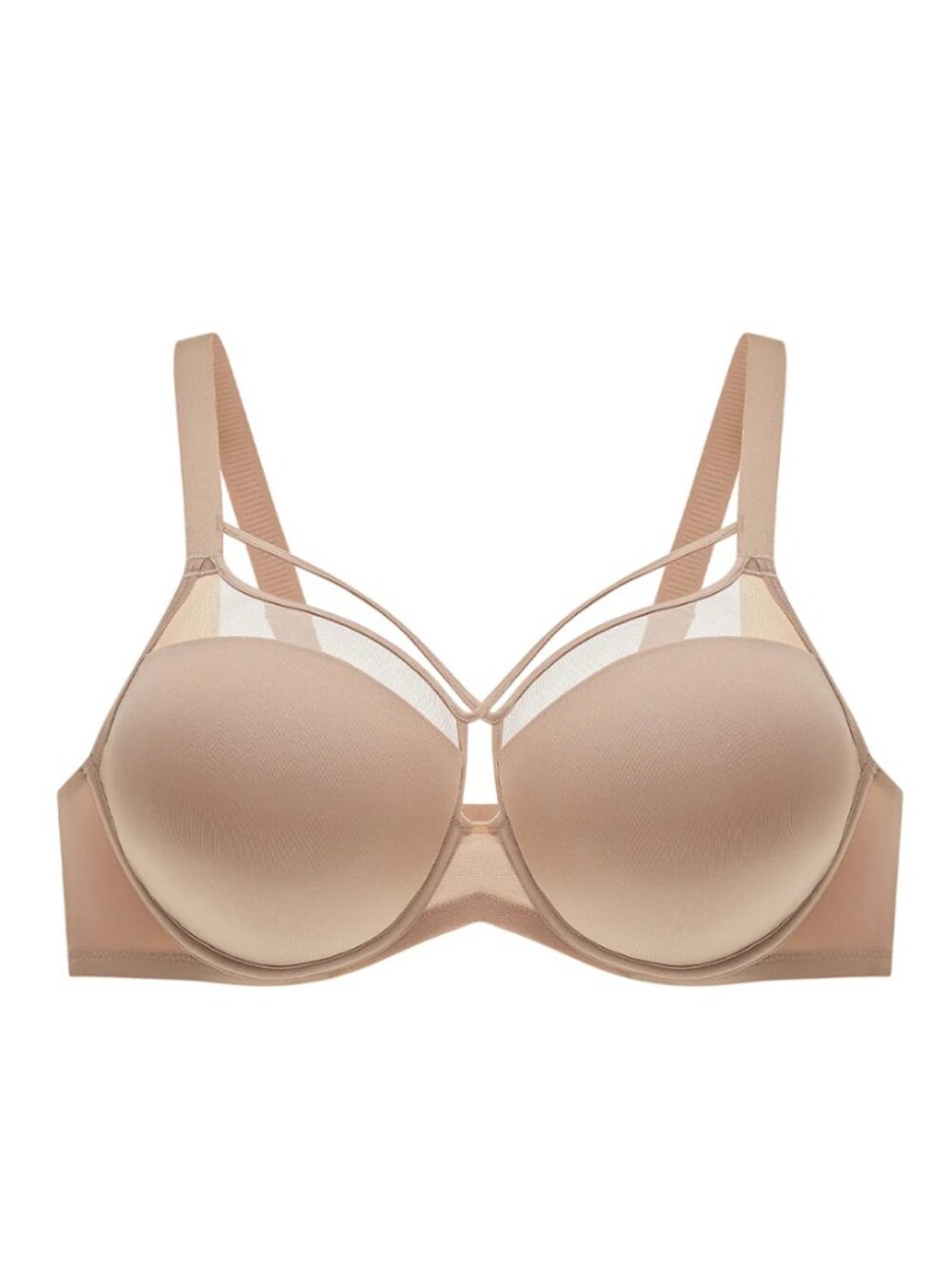 Understance Peek-Proof T-Shirt FlexWire Contour Demi Bra 30G Caramel Nude $68
